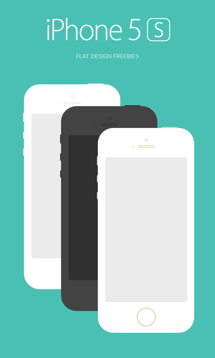 iPhone 5S Flat Design(PSD)