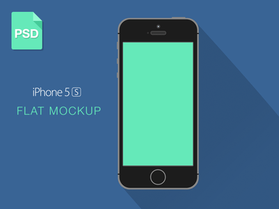 iPhone 5S Mockup Flat PSD