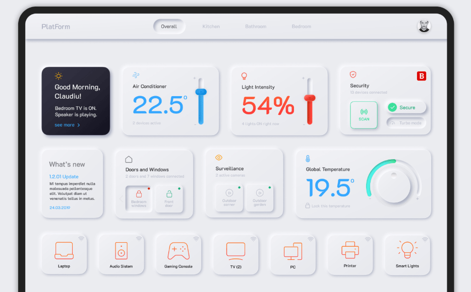 Neumorphic style Dashboard Concept