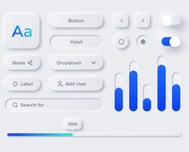 Neumorphic UX UI Elements