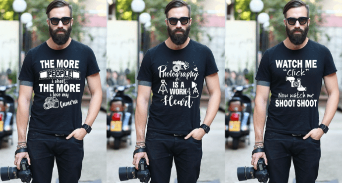 Photography T-Shirt Design Bundle & Free PSD Mockup