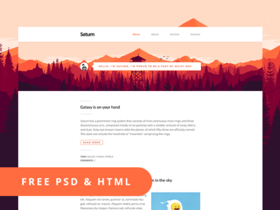 PSD+HTML Template — Saturn