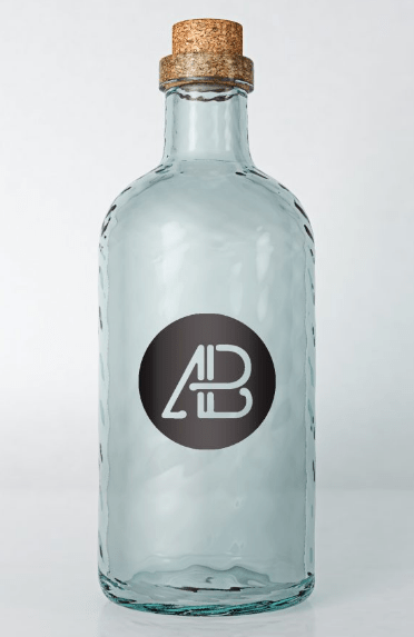 REALISTIC GLASS BOTTLE MOCKUP