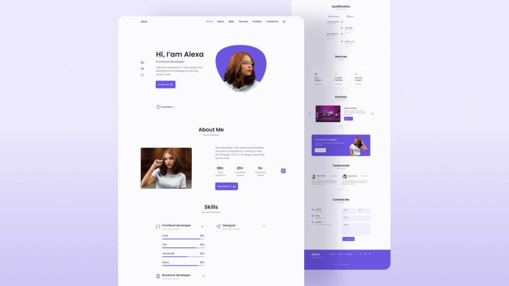 Responsive Portfolio Website Alexa
