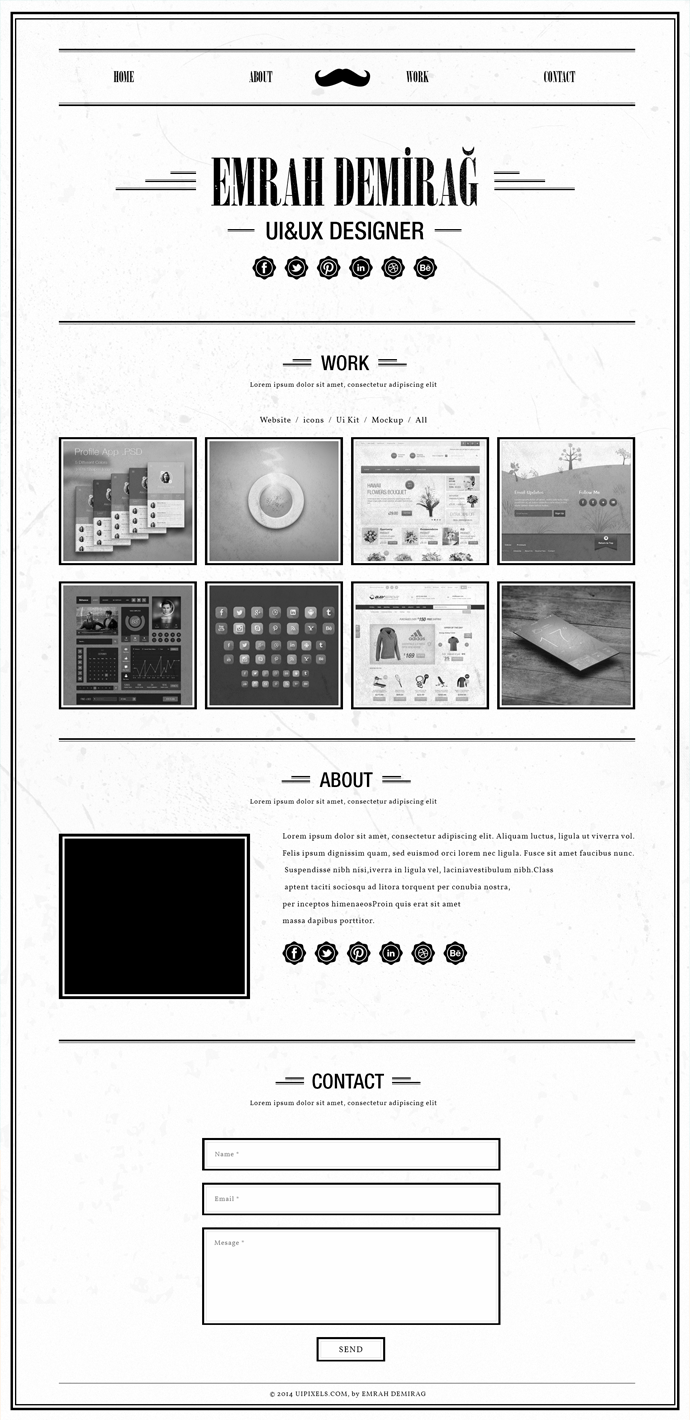 Retro Single Page Portfolio Template(PSD)