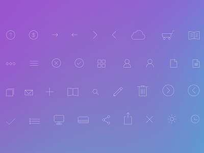 Simple Line Icons PSD