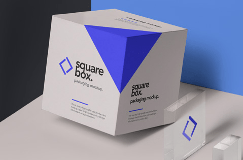 Square Psd Box Packaging Mockup