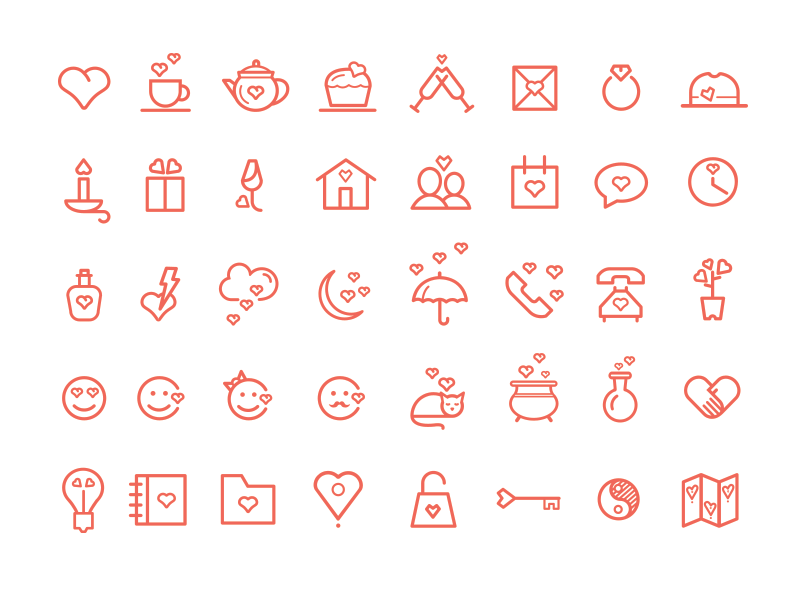 St Valentine's Day icon set