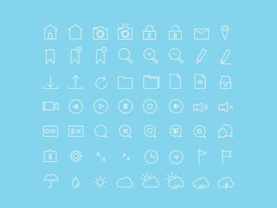 Thin Stroke 56 Icon Set