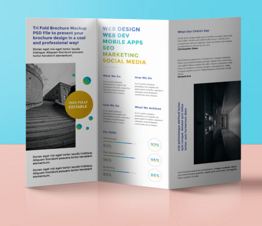 Tri-Fold Brochure Mockup PSD